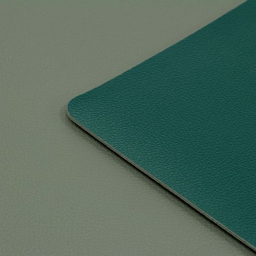 Placemat syntetisk læder vendbar grøn, grå 4stk