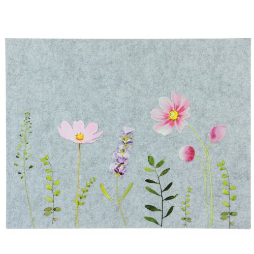 Floristik24 Dækkeserviet bordmåtte filt blomster 45x4,5x35cm 4stk