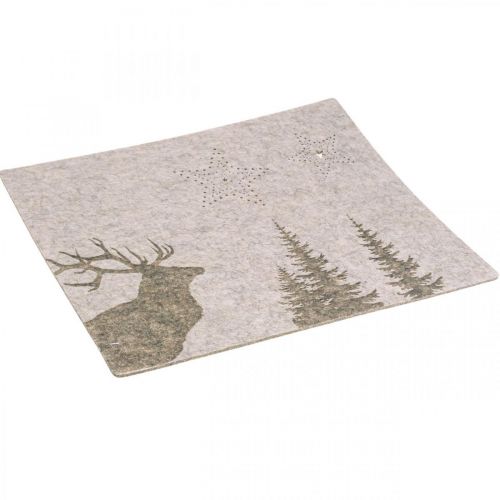 Floristik24 Dækkeserviet julebordsdekoration brun filt 45×35cm 4stk