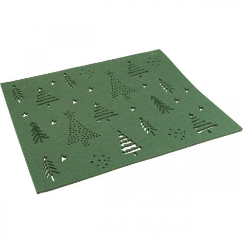 Artikel Dækkeserviet julebordsdekoration grøn filt 45×35cm 4stk