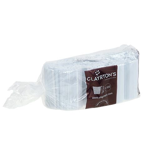 Floristik24 Plisserede manchetter hvide 8,5cm 100 stk