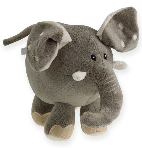 Floristik24 Plys elefant 20 cm grå