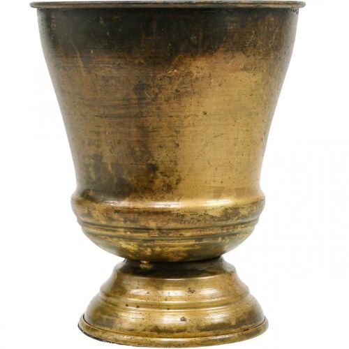 Floristik24 Vintage plantekasse metal kop vase messing Ø14cm H17cm