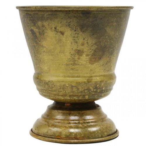 Floristik24 Vintage plantekasse metal kop vase messing Ø11.5cm H13.5cm