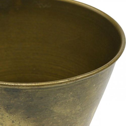 Floristik24 Vintage plantekasse metal kop vase messing Ø11.5cm H13.5cm