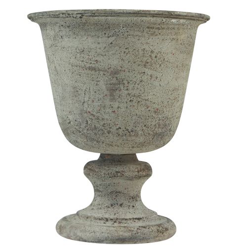 Floristik24 Kop antik metal kop vase grå/brun Ø18,5cm 21,5cm