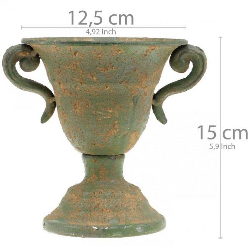 Floristik24 Metal amfora, plantekop, kop med hanke Ø12,5cm H15cm