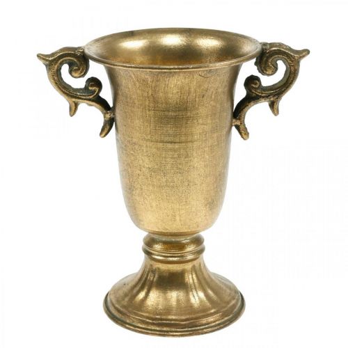 Floristik24 Dekorativ kop med hanke gylden Ø11cm H17,8cm antik look