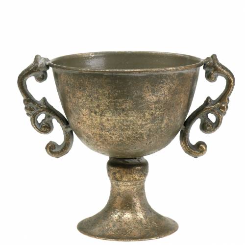 Floristik24 Metalkop antik guld Ø14cm H16cm