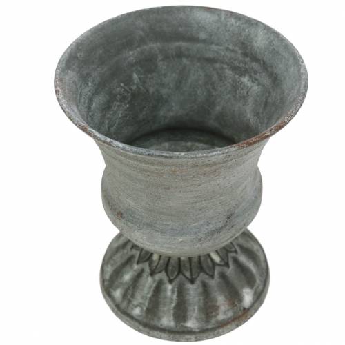 Floristik24 Plantekop Pokal Antik Grå Ø7,5cm H9cm