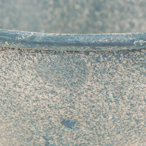 Artikel Kopskål Lille Metal Blå Hvid Antik Ø12cm H10,5cm 2stk