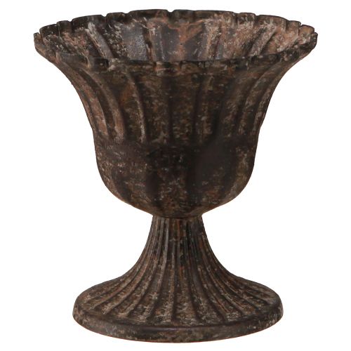Floristik24 Kop vase dekorativ kop metal brun antik Ø14cm H12cm