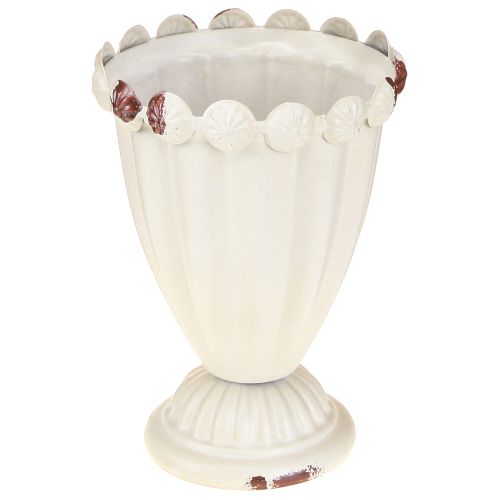Artikel Kop vase metal dekorativ kop creme brun Ø9cm H13cm