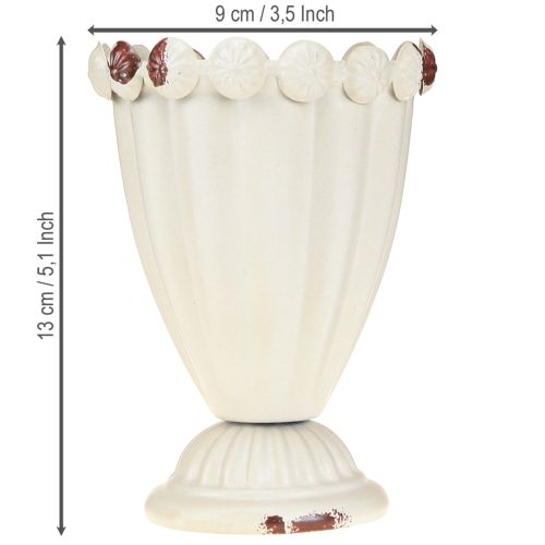 Artikel Kop vase metal dekorativ kop creme brun Ø9cm H13cm