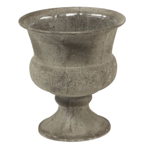 Kop vase metal dekorativ skål grå antik Ø13,5cm H15cm