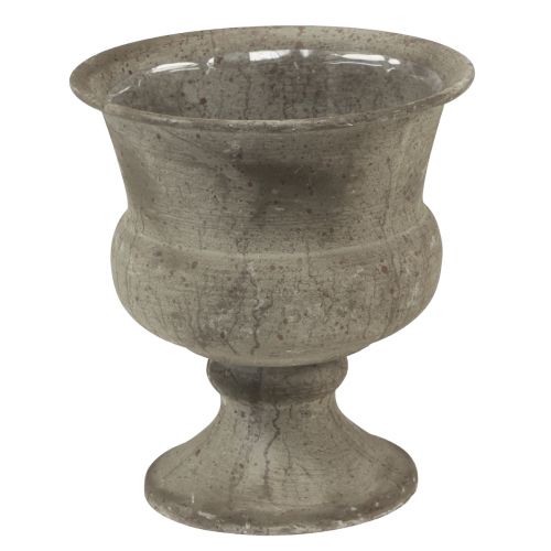 Floristik24 Kop vase metal dekorativ skål grå antik Ø13,5cm H15cm