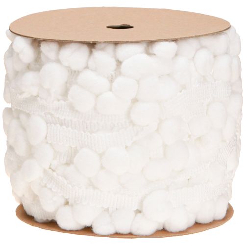 Artikel Pom Pom Bånd Hvidt Dekorationsbånd med Pomponer 20mm 15m