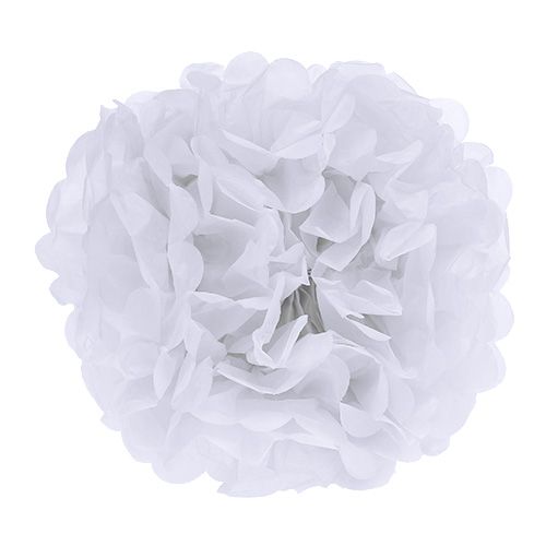 Floristik24 Pompom papir Ø30cm hvid 5stk