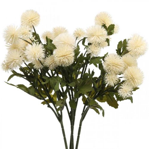 Floristik24 Pompom gren creme deco gren efterår 55cm 4stk