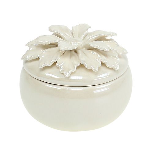 Floristik24 Porcelænskasse creme Ø7,5cm H6cm