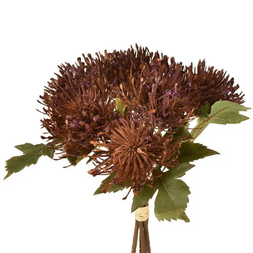 Protea kunstig nålepude Leucospermum lilla 30 cm 6 stk