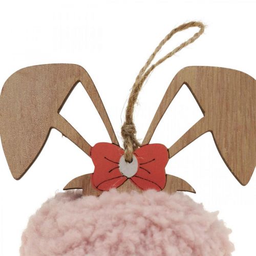 Floristik24 Vedhæng bunny pink træ deco vedhæng Ø5cm-10cm 6 stk.