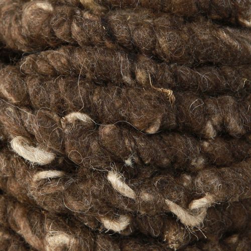 Artikel RAW snor uldsnor med jute fåreuld brun 8mm 10m