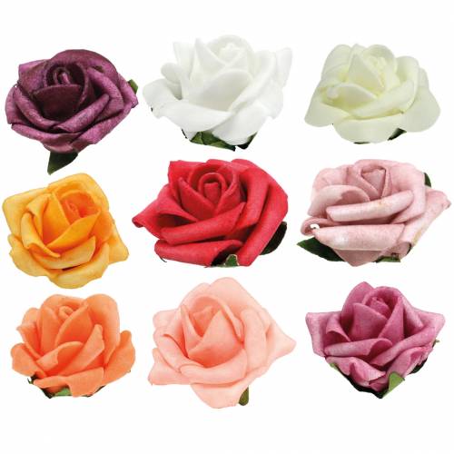 Skumrose Ø3,5cm forskellige farver 48 stk