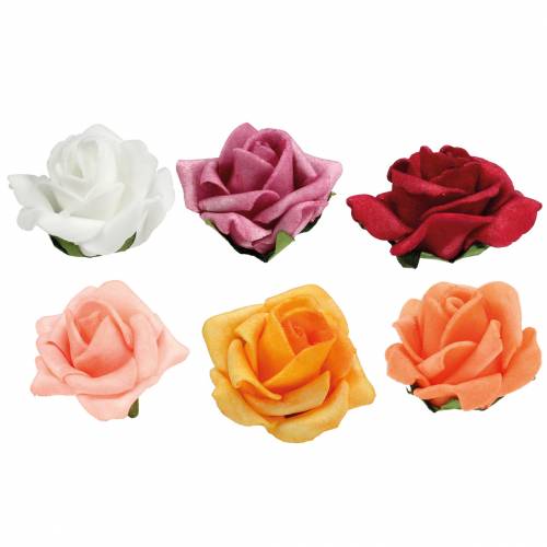 Floristik24 Skumrose Ø4,5cm forskellige farver 36 stk