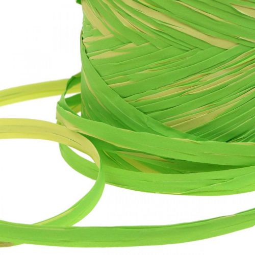 Raffia bånd grøn gul gavebånd raffia 200m
