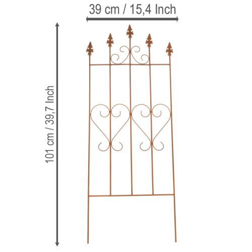 Artikel Espalier med hjertemotiv, klatrehjælp i romantisk stil til havestier eller terrasser, 101 cm
