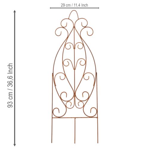 Artikel Metal haveespalier, dekorativ plantestøtte til klatreplanter, 93 cm