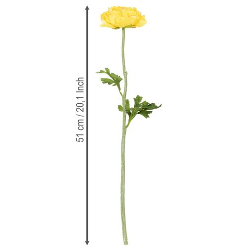 Artikel Kunstig ranunkel som enkelt blomst til elegant og vedligeholdelsesfri dekoration, 51 cm, 3 stk.
