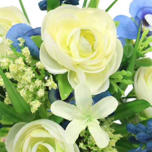 Floristik24 Ranunculus buket med druehyacinter hvide 25cm