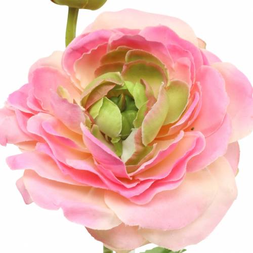 Artikel Ranunculus blomst og knopp kunstig lyserød 34 cm