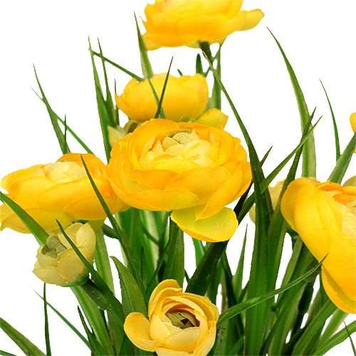 Floristik24 Ranunculus buket med græs 35cm gul