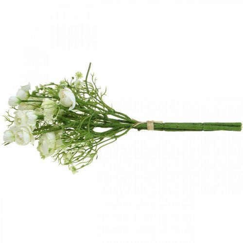 Floristik24 Ranunculus Buket Kunstige Blomster Silke Blomster Hvid L37cm