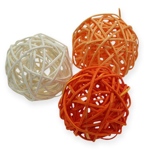 Rattankugler 4,5 cm Orange Abrikos 30p