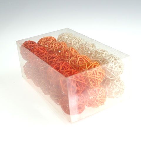 Floristik24 Rattankugler 4,5cm orange abrikos 30 stk