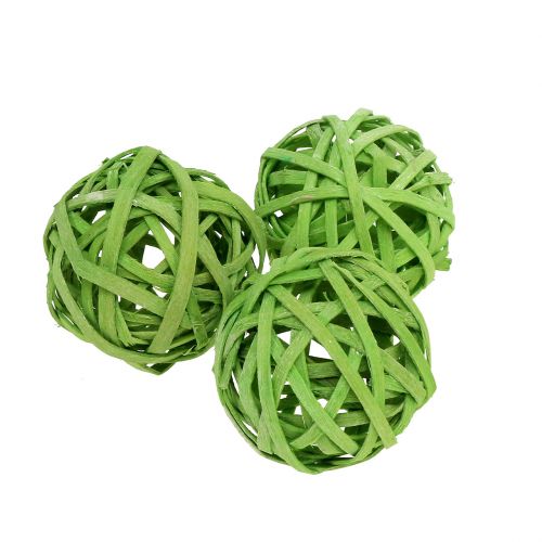 Rattan kugle forårgrøn Ø4cm 12stk
