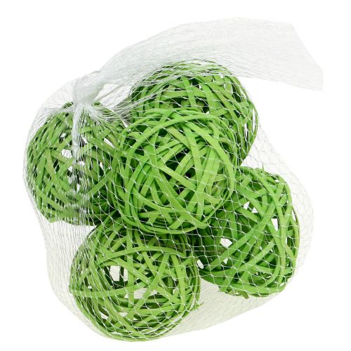 Floristik24 Rattan kugle lysegrøn Ø6cm 6stk