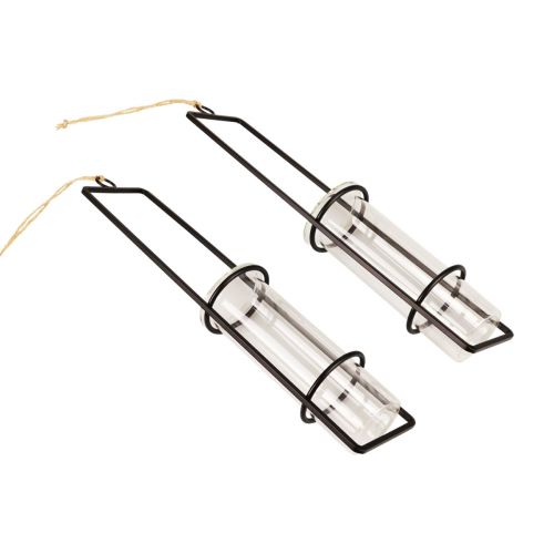 Artikel Reagensglasdekoration til ophængning af minivaser glas Ø6cm 32cm 2stk