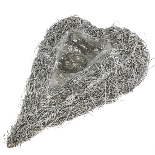 Vinehjerte til plantning hvidvasket 35cm x 23cm 1p | Floristik24.dk