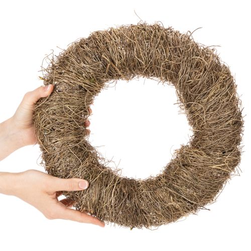 Krans af naturmateriale, naturlig dekorativ krans til gør-det-selv-projekter, 35 cm | Floristik24.dk