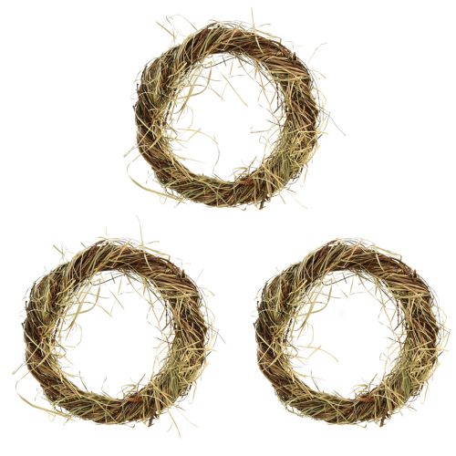 Artikel Vinrankrans naturkrans med høbrungrøn Ø25cm 3 stk