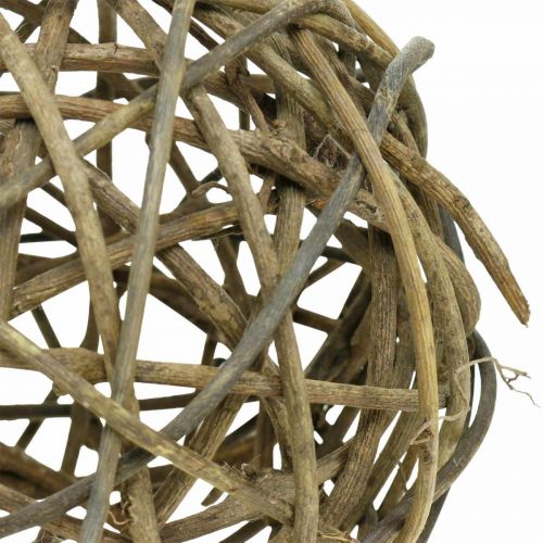 Deco kugle vinstok naturlig mørk Ø20cm