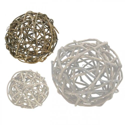 Floristik24 Deco kugle vinstok naturlig mørk Ø20cm