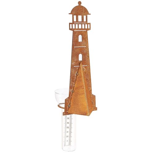 Artikel Regnmåler Fyrtårn Rustlook – Dekorativ regnmåler til haven og hegn 41cm Rust