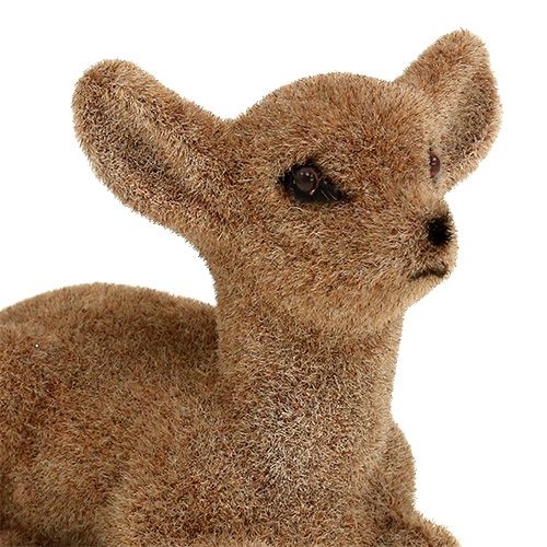 Artikel Hjorte siddende flokket 8cm 6 stk