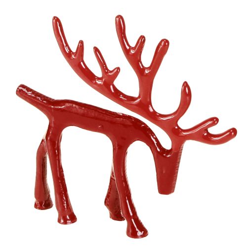 Rensdyrsdekorationsfigur metal borddekoration jul rød 15cm